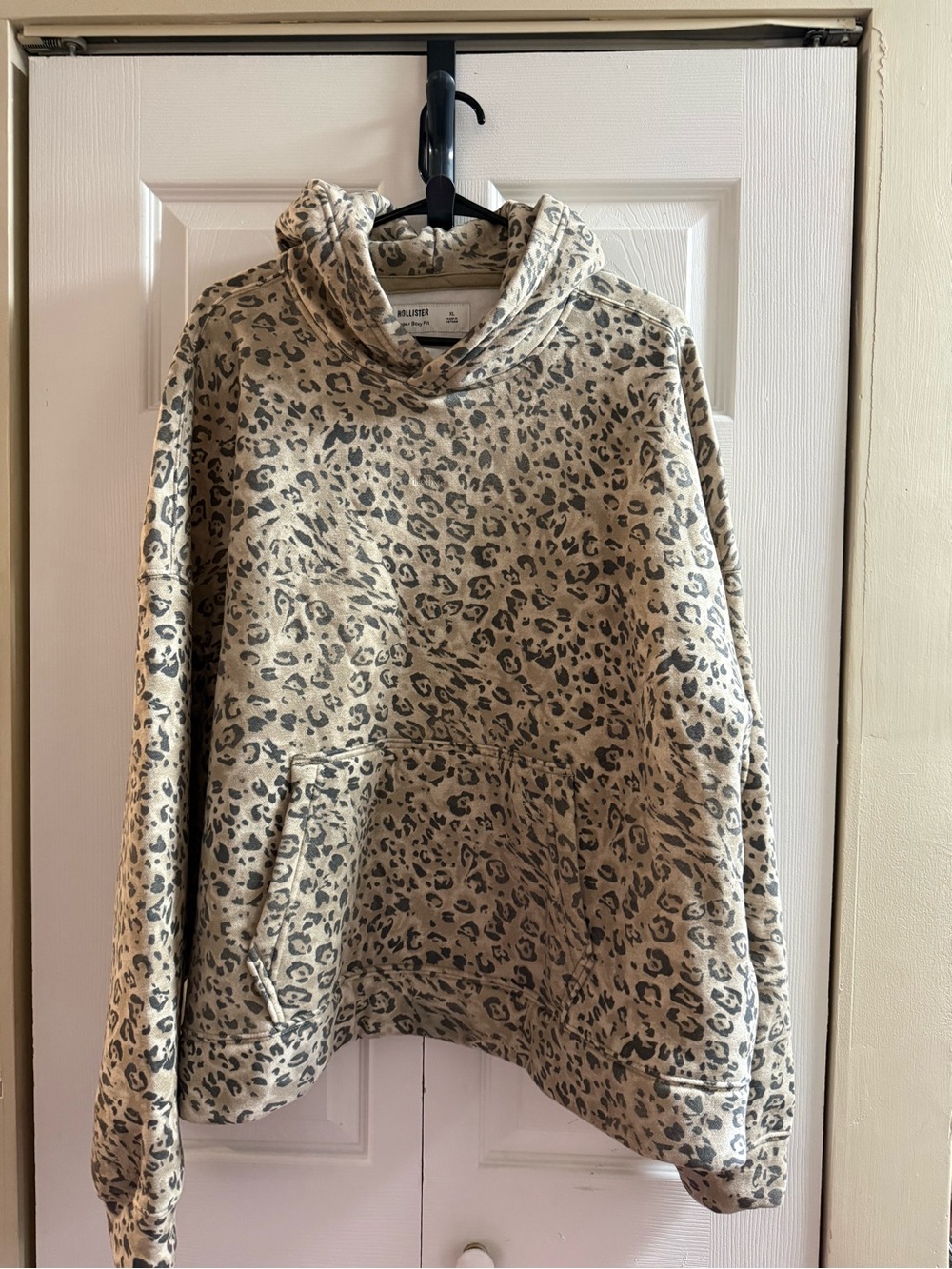 Hollister Beige Leopard Print Hoodie